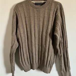 Vintage Oscar de la Renta Men's Tan Cable Knit Sweater